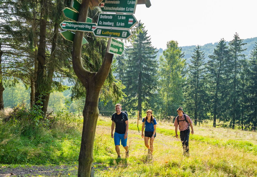 Wanderer unterwegs in der Natur